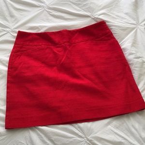 Red mini skirt
